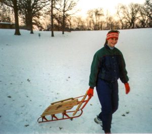 Read more about the article Sledding at JB Park, MO (Jan, 1999)